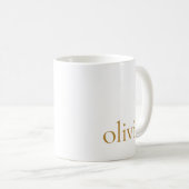 Monogram Classic Elegant Minimal White Gold Kaffeetasse (VorderseiteRechts)
