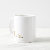Monogram Classic Elegant Minimal White Gold Kaffeetasse (Vorderseite Links)
