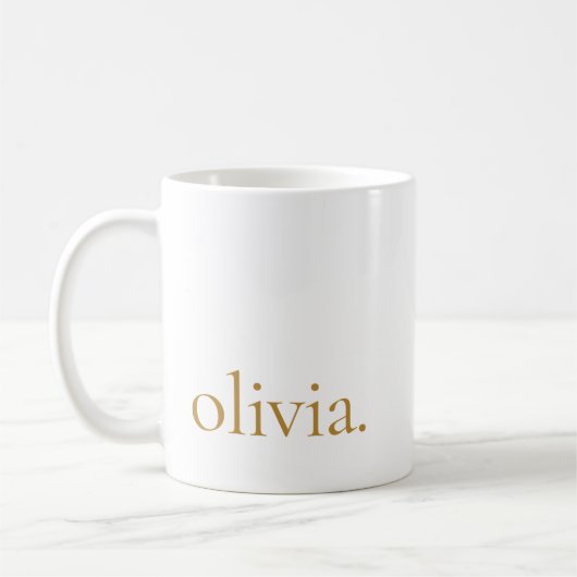 Monogram Classic Elegant Minimal White Gold Kaffeetasse (Links)
