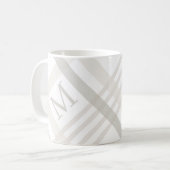 Monogram Classic Elegant Minimaler Karierter Name Kaffeetasse (Vorderseite Links)