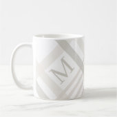 Monogram Classic Elegant Minimaler Karierter Name Kaffeetasse (Links)