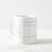 Monogram Classic Elegant Minimaler Karierter Name Kaffeetasse (Vorderseite Links)