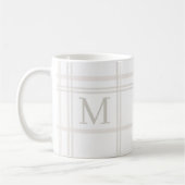 Monogram Classic Elegant Minimaler Karierter Name Kaffeetasse (Links)