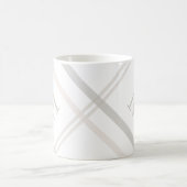 Monogram Classic Elegant Minimaler Karierter Name Kaffeetasse (Mittel)