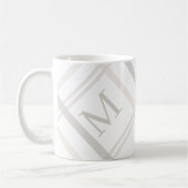 Monogram Classic Elegant Minimaler Karierter Name Kaffeetasse (Links)