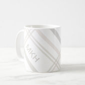 Monogram Classic Elegant Minimaler Karierter Name Kaffeetasse (Vorderseite Links)