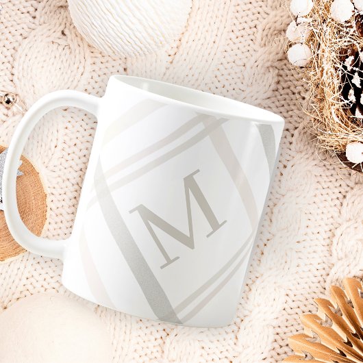 Monogram Classic Elegant Minimaler Karierter Name Kaffeetasse