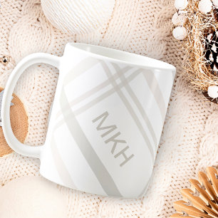 Monogram Classic Elegant Minimaler Karierter Name Kaffeetasse
