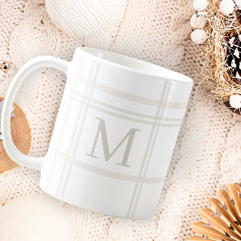 Monogram Classic Elegant Minimaler Karierter Name Kaffeetasse