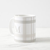 Monogram Classic Elegant Minimaler Karierter Name Kaffeetasse (Vorderseite Links)
