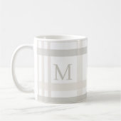 Monogram Classic Elegant Minimaler Karierter Name Kaffeetasse (Links)