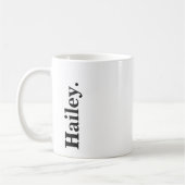 Monogram Classic Elegant Minimaler Schwarz-weißer Kaffeetasse (Links)