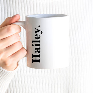 Monogram Classic Elegant Minimaler Schwarz-weißer  Kaffeetasse