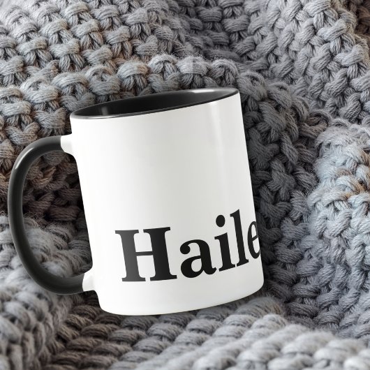 Monogram Classic Elegant Minimaler Schwarz-weißer Tasse