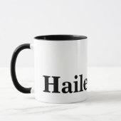 Monogram Classic Elegant Minimaler Schwarz-weißer  Tasse (Links)