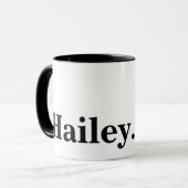 Monogram Classic Elegant Minimaler Schwarz-weißer  Tasse (Vorderseite Links)