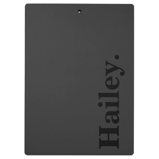 Monogram Classic Elegant Minimaler Schwarzer Name Klemmbrett (Rückseite)