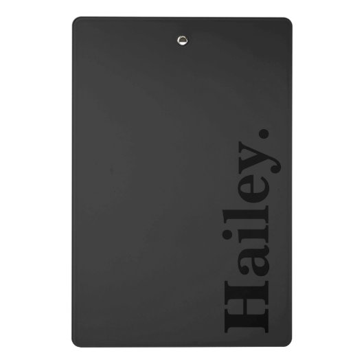 Monogram Classic Elegant Minimaler Schwarzer Name Mini Klemmbrett (Rückseite)