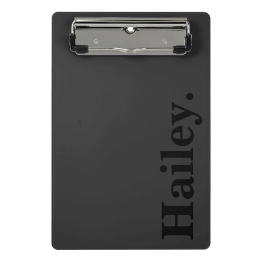 Monogram Classic Elegant Minimaler Schwarzer Name Mini Klemmbrett (Vorderseite)