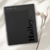 Monogram Classic Elegant Minimaler Schwarzer Name Planer