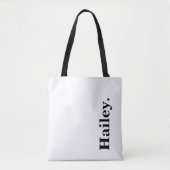 Monogram Classic Elegant Minimaler Schwarzer Name Tasche (Vorderseite)