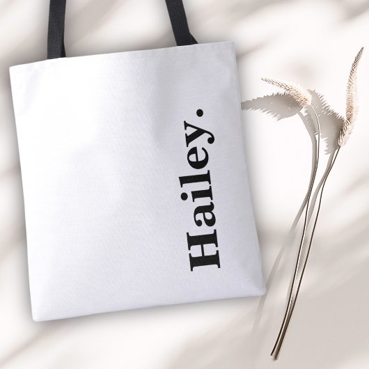 Monogram Classic Elegant Minimaler Schwarzer Name Tasche