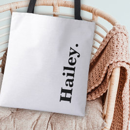 Monogram Classic Elegant Minimaler Schwarzer Name Tasche