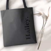 Monogram Classic Elegant Minimaler Schwarzer Name Tasche