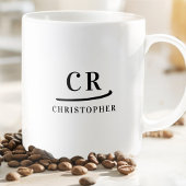 Monogram Classic Elegant Minimalistisch Schwarz-we Kaffeetasse