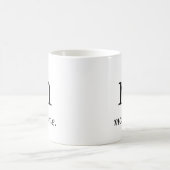 Monogram Classic Elegant Schwarz-weißer Anfangsnam Kaffeetasse (Mittel)