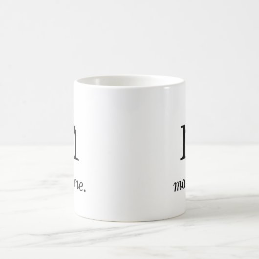 Monogram Classic Elegant Schwarz-weißer Anfangsnam Kaffeetasse (Mittel)