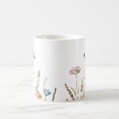 Monogram Classic Elegant Wildblume Floral Kaffeetasse (Mittel)