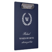 Monogram Classic Elegante Berufliche Zwischenablag Klemmbrett (Rechts)