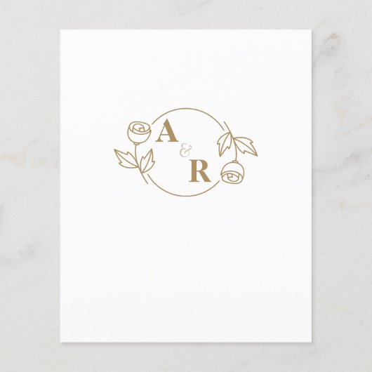 Monogram Classic elegante Hochzeitseinladung (Rückseite)