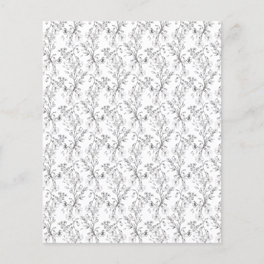 Monogram Classic Florals Budget Hochzeitseinladung (Rückseite)