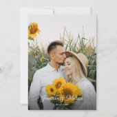 Monogram Classic Foto Script Wedding QR Code Einladung (Vorderseite)