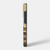 Monogram Classic Gold Blume Muster iPhone Hülle (Linke Seite)