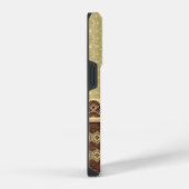 Monogram Classic Gold Blume Muster iPhone Hülle (Rechte Seite)