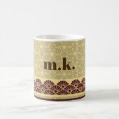 Monogram Classic Gold Blume Muster Kaffeetasse (Mittel)