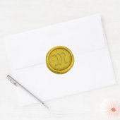 Monogram Classic Gold Custom Wax Siegel Runder Aufkleber (Umschlag)
