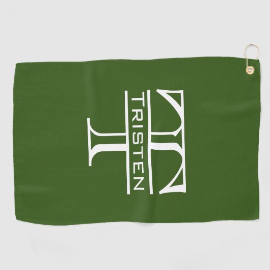 Monogram Classic Golf Golfers Gift Golfhandtuch (Horizontal)