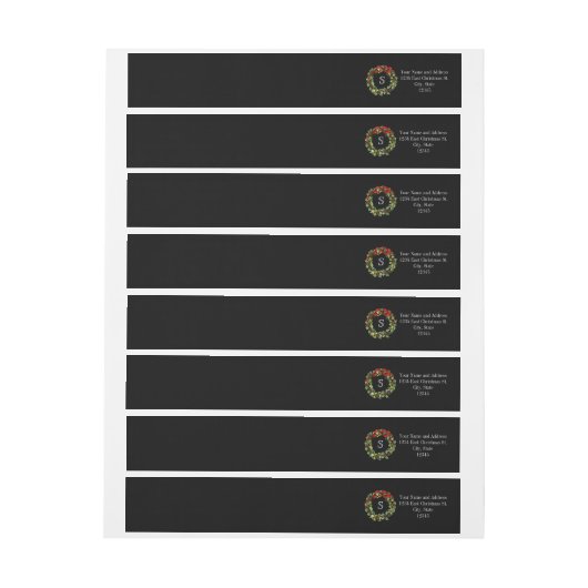 Monogram Classic Holly Wreath Custom Christmas (Bogen)