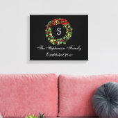 Monogram Classic Holly Wreath Custom Christmas Leinwanddruck (Insitu (Wohnzimmer))