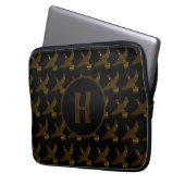 Monogram Classic Imitate Gold Foil Enten Laptopschutzhülle (Vorderseite Links)