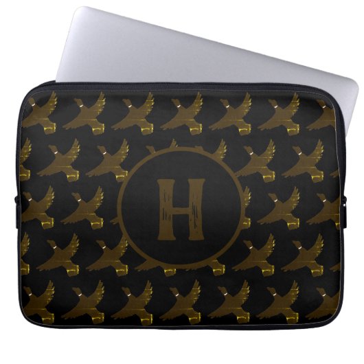Monogram Classic Imitate Gold Foil Enten Laptopschutzhülle (Vorderseite)