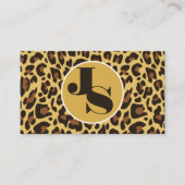 Monogram Classic Leopard Print Rockabilly Muster Visitenkarte (Vorderseite)