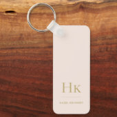 Monogram Classic Moderner Minimalistisch Blush Gol Schlüsselanhänger (Vorderseite)