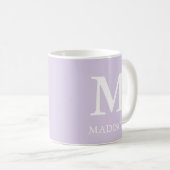 Monogram Classic Moderner Minimalistisch Lavendel Kaffeetasse (VorderseiteRechts)