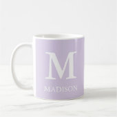 Monogram Classic Moderner Minimalistisch Lavendel Kaffeetasse (Links)