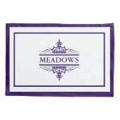 Monogram Classic Navy Blue und White Pillowcase Kissenbezug (Rückseite-Links)